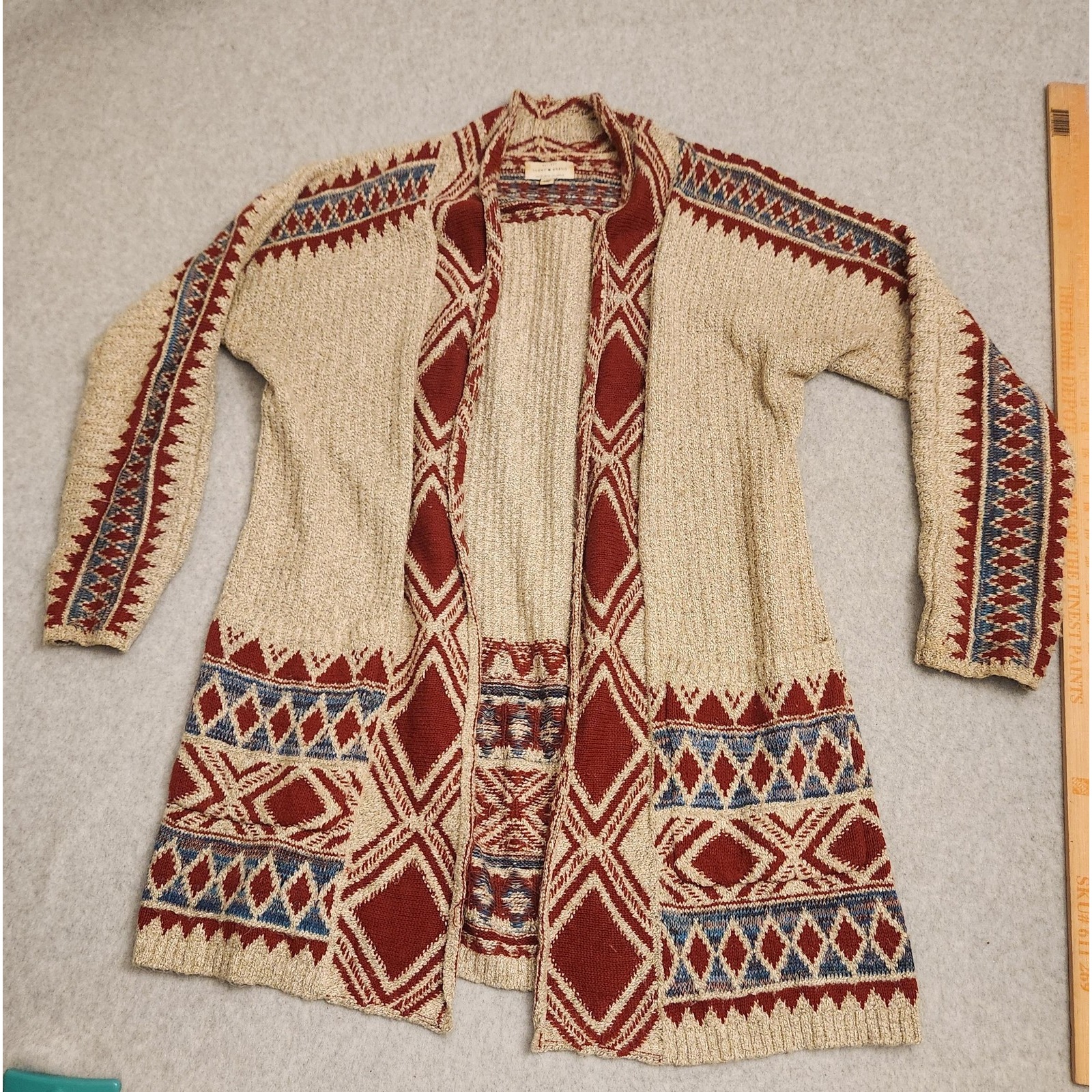 Soft Surroundings Sweater Womens XsS Aztec Southwestern Open Front 7wd5513